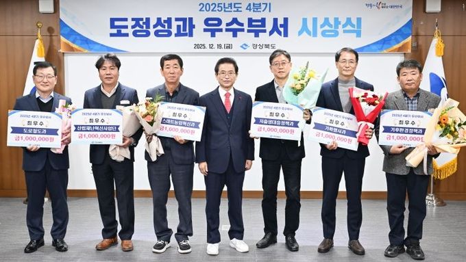 경북도, 2025년 4분기 6개 분야 우수부서 시상