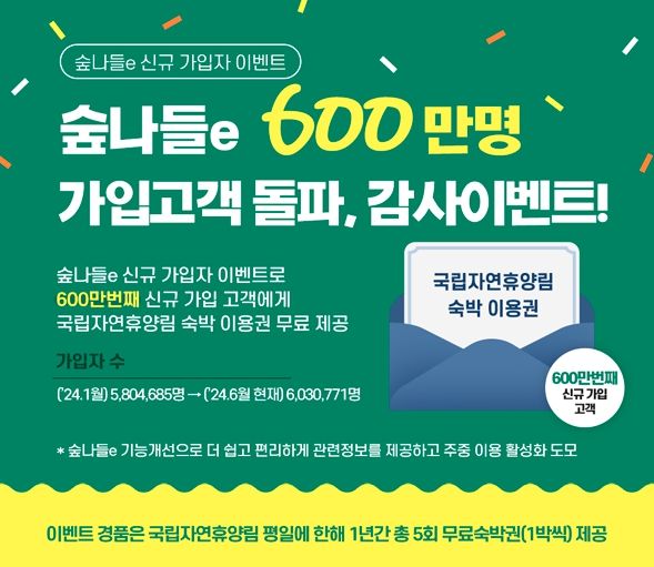 숲나들e 가입자 600만명 돌파
