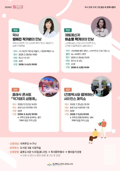 금호도서관 일상 속 문화나들이 운영