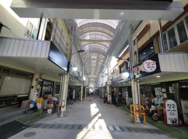 봉화 내성지구 도시재생 뉴딜사업 아케이드 설치 후